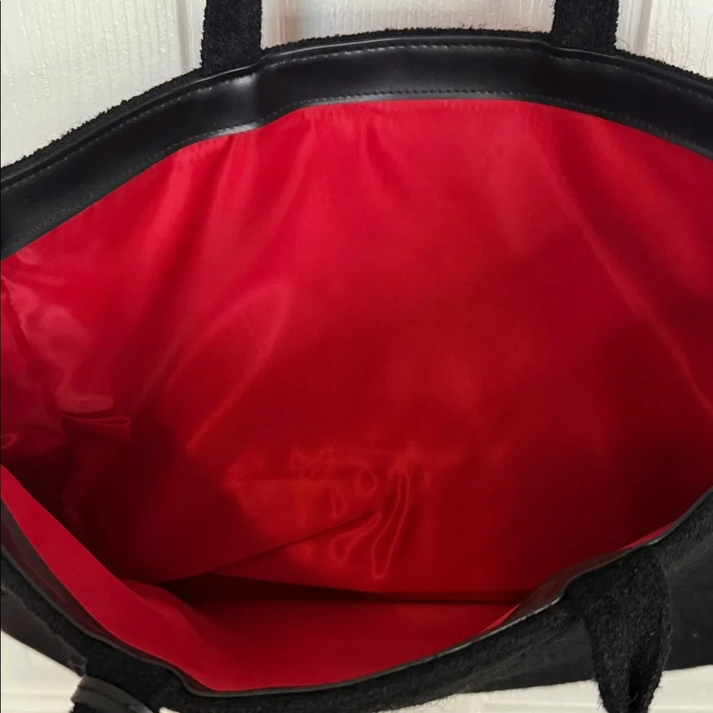 Vintage Givenchy Parfums Black Terry Cloth Leather Tote Bag